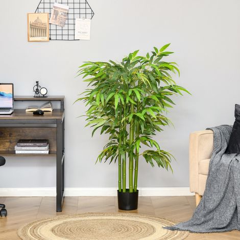 Planta artificial de bambú 140 cm en maceta, 780 hojas, verde DESVIAE (1/5)
