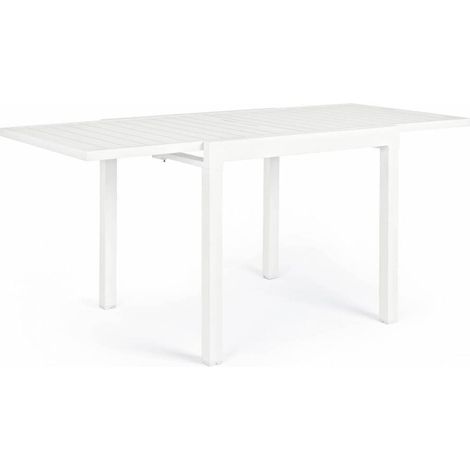 Ausziehbarer Tisch "Pelagius" aus Aluminium mit Platte für den Einsatz im Garten und auf der Veranda -Weiss / Klein (1/4)
