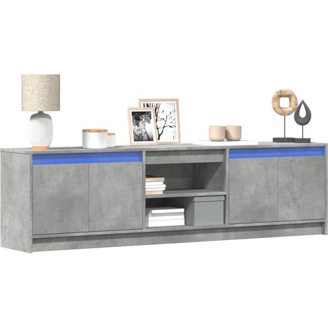 vidaXL Mobile Porta TV con LED Grigio Cemento 180x34x50cm Truciolato