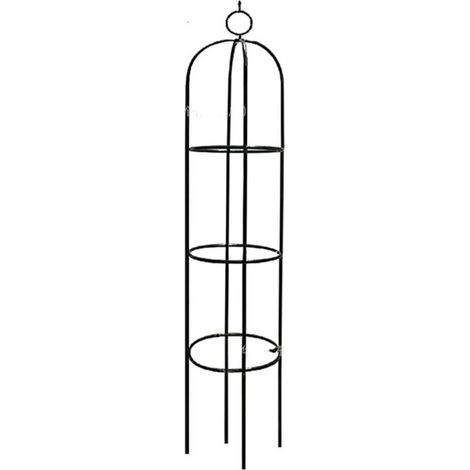 Arceau Arche rosiers pergola Obélisque de Jardin Support tuteur métal Colonne pour Plantes grimpantes 190 cm Noir (1/3)