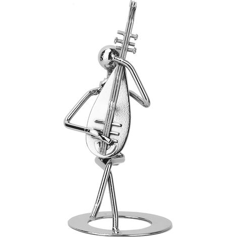 Figurine Vintage Musicien Pipa en Fer Forgé, Décoration Bar et Cadeau Anniversaire (1/5)