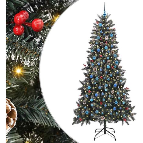 Árbol de Navidad artificial Verde 240 cm PVC, Plástico y Acero vidaXL