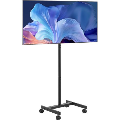 Support TV à roulettes, pour téléviseurs/LED/LCD/OLED de 431,8 à 1397 mm, chariot TV mobile, jusqu'à 20 kg, support télé sur pied portable, Max. VESA 200 x 200 mm, pour salon, bureau, extérieur (1/5)