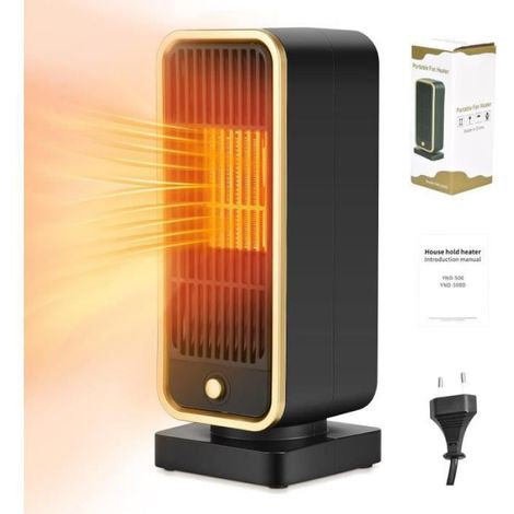Petit Chauffage D'Appoint, 500W Radiateur Chauffage Soufflant Céramique, Ptc Mini Chauffage Electrique Pour Chambre, Bureau, [H111] (1/4)