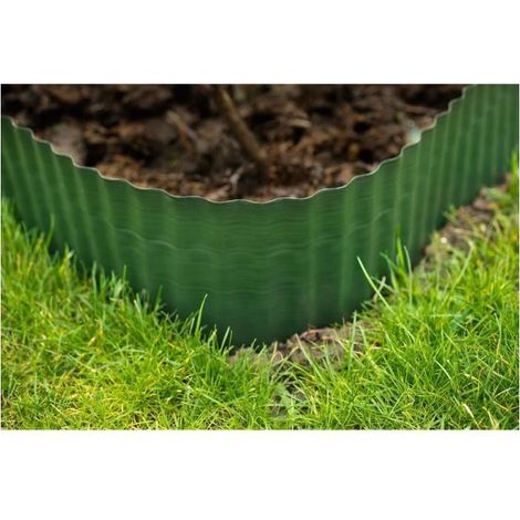 Bordure gazon polyéthylène verte H15 cm x 9 m - NATURE (1/3)