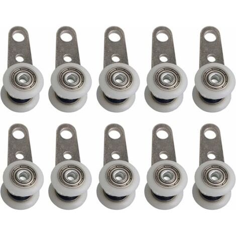 Set di 10 rotelle per finestre a bovindo o porte scorrevoli - Metallo e plastica - 4,5 x 1,9 cm