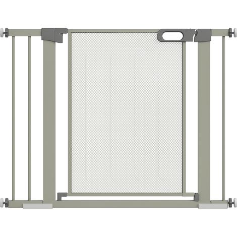 Cancellino per Cani Estensibile a Pressione con Chiusura Automatica, 75-103x76 cm, Grigio