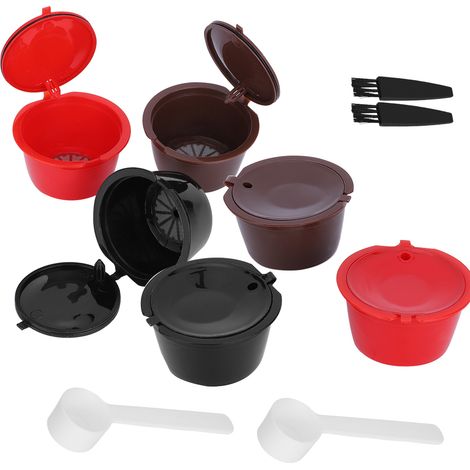 Wiederverwendbarer, nachfüllbarer Kaffeekapsel-Filterbecher mit Löffel und Pinselset – Café-Werkzeuge für Dolce Gusto (1/5)