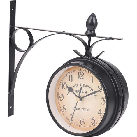 Horloge Murale Double Face Style Vintage - Design Monochrome Moderne (1/5)