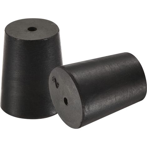 Caoutchouc Conique Bouchon 16mm à 20mm avec Trou Noir pour Bouchons, Liège, Bouchon d'égout, Bouchon tuyau d'eau, Bouchons pour instruments expérimentaux 5 Pièces (1/5)