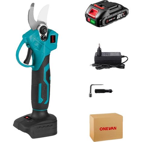 Sécateur Électrique, Moteur Sans Balais, Design Léger, Ensemble de batteries bleu 1 (1/2)