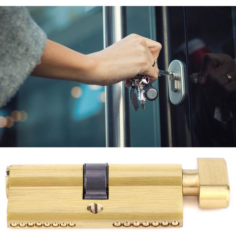 Vente en gros de cylindres de serrure antivol en cuivre pur pour portes de chambre, résistants à l'effraction et au forçage, et pour portes intérieures en bois. (1/5)