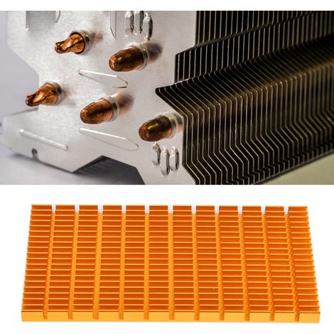 Goldfarbener Aluminium-Kühlkörper 120x64x6mm für Elektronik- und LED-Kühlung (1/5)