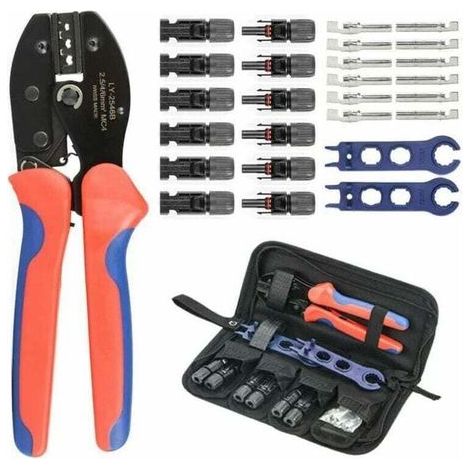 Pinza a crimpare MC4 pinze a crimpare per connettori fotovoltaici utensili manuali 28 pezzi (1/4)