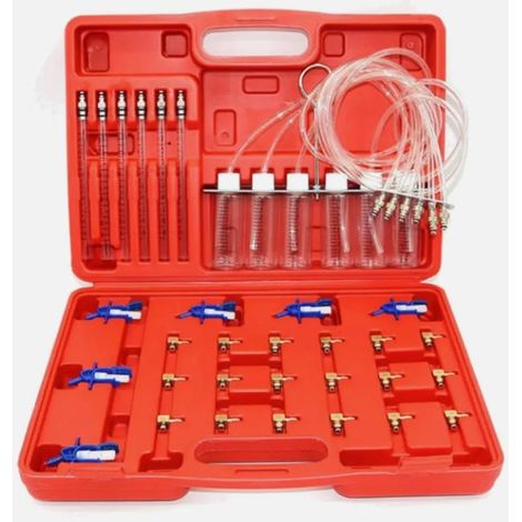 Kit de diagnostic retour injecteur diesel Common Rail, testeur de débit carburant 6 cylindres avec 24 adaptateurs Bosch Delphi Siemens Denso (1/5)