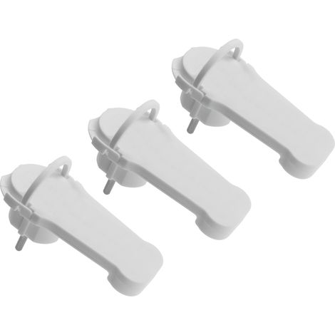 Meister Flachstecker weiß 3 Stück Set mit Klappbügel platzsparender Eurostecker für Innenbereich (1/3)