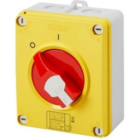 Gewiss interruttore sezionatore rotativo 4p 32a con manopola rossa lucchettabile gw70436p