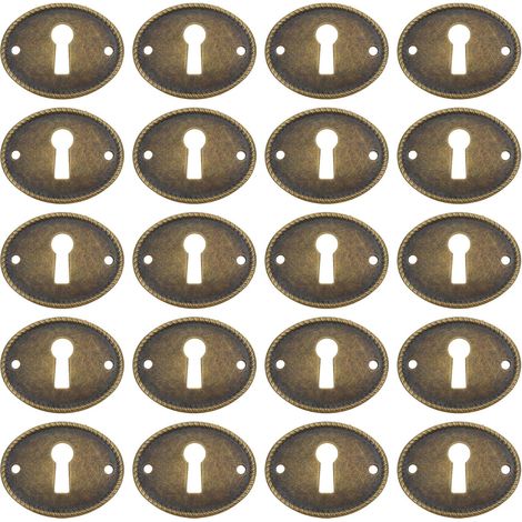 FOMIYES Lot de 20 cache-serrures ovales vintage en laiton (1/5)