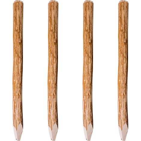 Zaunpfosten mit Spitzen Enden 4 Stk. Haselholz 120 cm