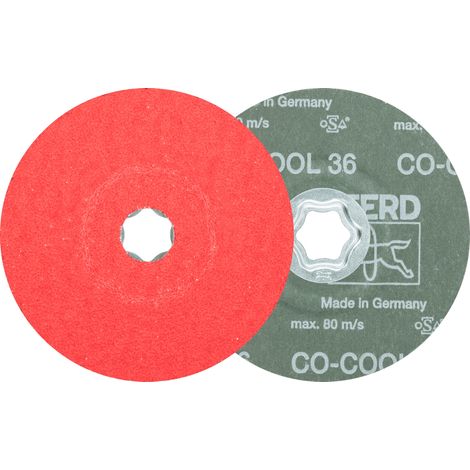 PFERD TOOLS COMBICLICK Keramikkorn Fiberscheibe Ø 125 mm CO-COOL36 für Edelstahl (5) 5 Stk (1/4)