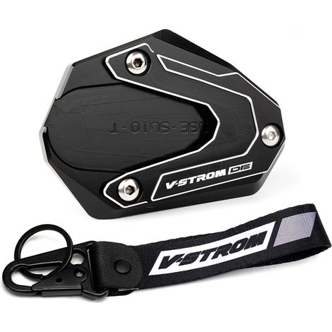 (1 jeu - Noir) Compatible avec V-STORM 800DE 2023 VSTROM 800DE V-strom 800 de CNC Béquille latérale de moto, extension, porte-clés maxpower (1/4)
