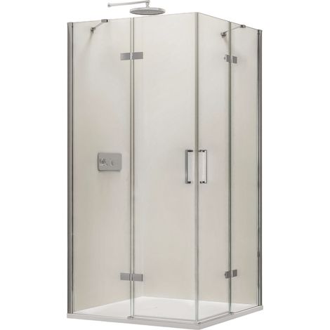 BERNSTEIN - Paroi porte de douche pivotante en angle 90x90x195cm, verre ESG 6mm - EX809 (1/5)