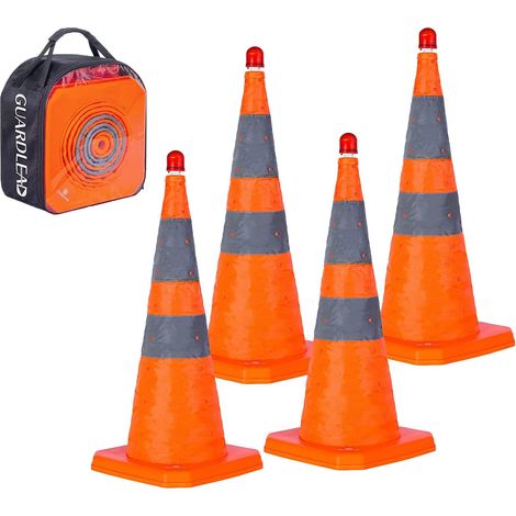 Cônes de sécurité cônes de signalisation Pliables Pop - up Polyvalents avec Cercles réfléchissants pour Le stationnement Routier Multi-usages (4, 70cm) (1/5)