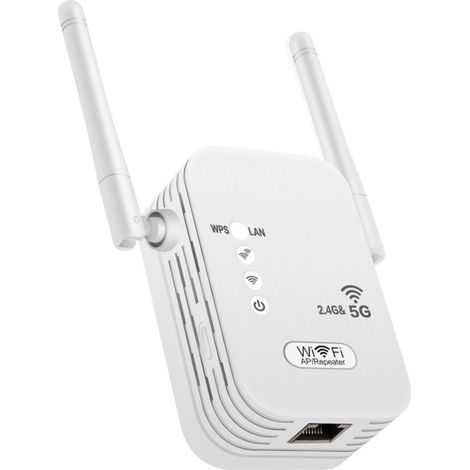 Répéteur Wi-Fi double bande 1200M amélioré, neuf (2022) : portée étendue, installation facile. (1/5)
