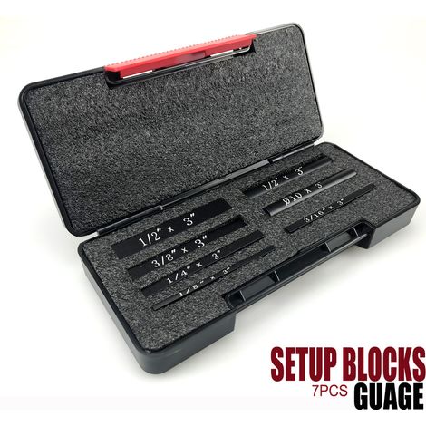 Jeu de 7 cales de mesure pour le travail du bois (noir) Bloc de mesure pour le travail du bois en 7 pièces, règle de hauteur, gabarit, outils de menuiserie (1/4)
