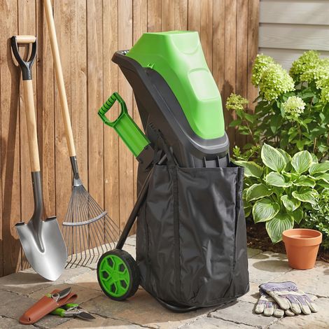 Broyeur de Végétaux Électrique 2500 W, Broyeur de Branches avec Sac de Collecte 45L, 4300 tr/min, 44x34x96cm, Vert (1/5)