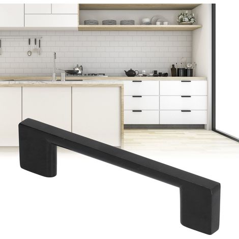 Poignée de porte noire en alliage de zinc pour porte de placard, armoire, meubles, 126 mm (1/5)