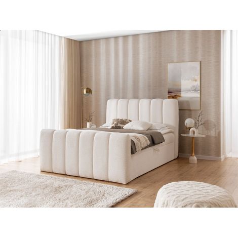 Boxspringbett Schlafzimmerbett DENIS 200x200cm Stoff Catch Me Creme (1/5)