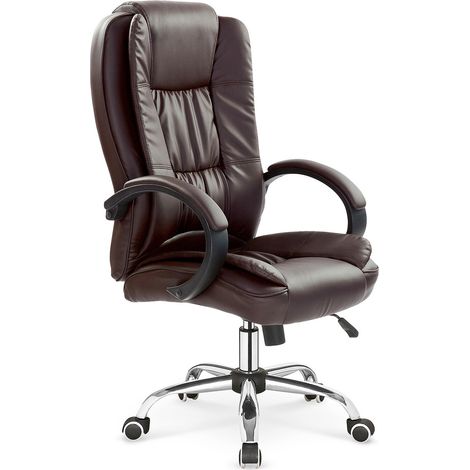 Silla de oficina Houston 243, Marrón, 110x64x75cm, Con reposabrazos, Con ruedas, Mecanismo de la silla: Inclinación (1/2)