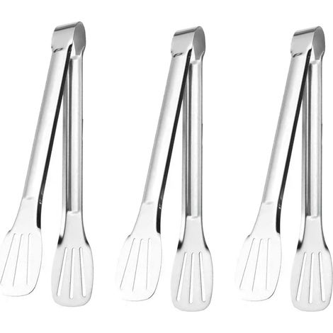 Pinces de cuisine, pinces à rôtir, pinces de cuisson, pinces à barbecue, pinces à gâteaux, pinces à steak en acier inoxydable, ustensiles de cuisine pour buffet (3 pièces) (1/5)