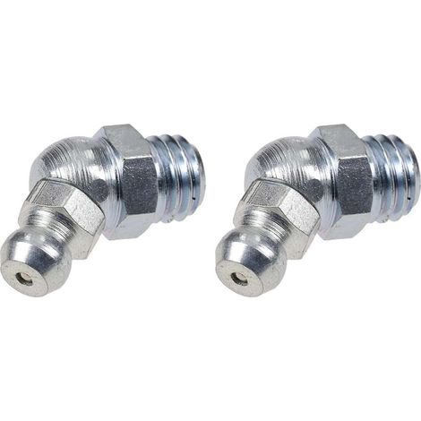 2x graisseur M8x1,25 angle 45° embout graissage pompe à graisse manuelle hydraulique tracteur engin agricole tractopelle