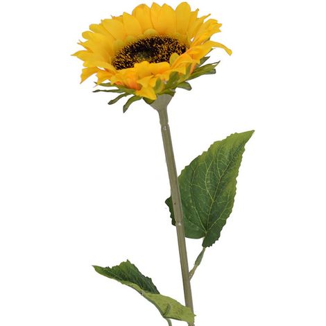 Tournesol artificiel 86 cm, fleur en soie avec tige extra longue, 1 fleur décorative pour arrangements de mariage, anniversaires, tombes, maison et extérieur (1/5)