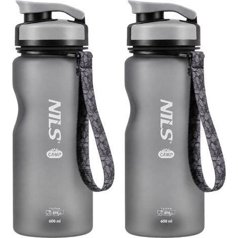 Black Tritan Water Bottle, 740ml Capacity, 2-Pack (1/5)