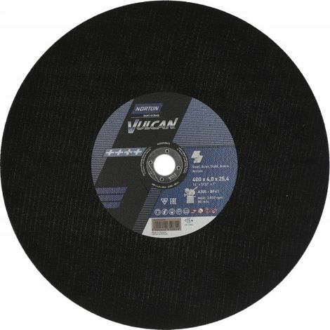 Disco de corte para metal, Norton Vulcan A30S FIX80, 400mm x 4.0mm x 32mm, corte rápido y preciso, alto rendimiento, ideal para uso industrial intensivo (1/2)