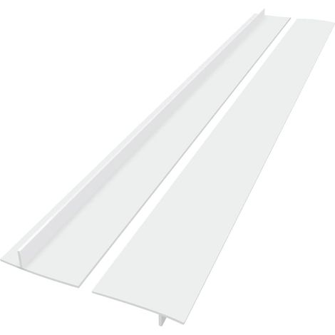 Copertura in silicone a 2 pezzi per la fessura tra piano di lavoro e fornelli, per prevenire fuoriuscite di liquidi, adatta a vari tipi di fornelli (bianco, 63,5 cm) (1/5)