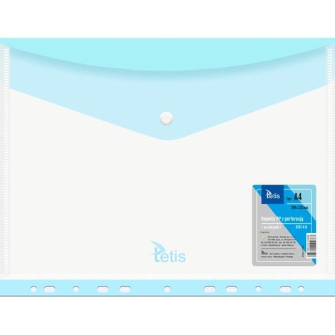 Buste A4 in PP con chiusura a scatto perforata, blu (6 pezzi)