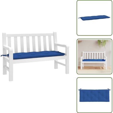 Cojín para muebles - vidaXL Cojín de banco de jardín tela Oxford azul 120x50x7 cm - Cojín para patio