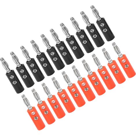 Fiches bananes 4 mm rouges et noires en alliage de zinc, connecteurs pour câbles d'enceintes et amplificateurs audio