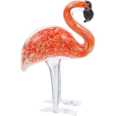 Statue de flamant rose en cristal avec fonction festival d'eau réaliste, figurine verre (1/5)