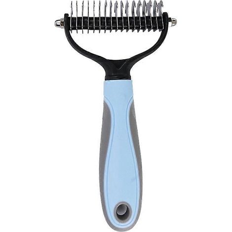 Bürste für langes und widerspenstiges Fell, Pflegebürste für Hunde und Katzen, Scherkopf, Beauty-Tool, blau L (1/5)
