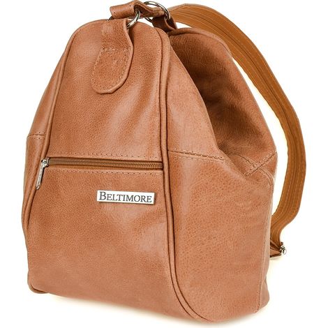 Mochila de cuero gris para mujer, bolso 2 en 1, Beltimore (1/5)