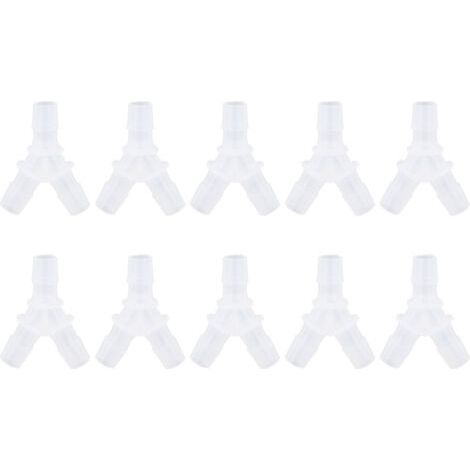 Raccordi flessibili per tubi, connettore a Y per acquario, pompa ad aria, connettore a 3 vie (12 mm), 10 pezzi (1/4)