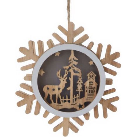 Holz-Weihnachtsdekoration zum Aufhängen, 12 cm