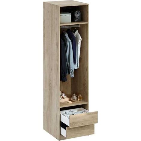 Dressing chêne AUCUNE 50 x 57 x 200 cm 1 élément 2 tiroirs