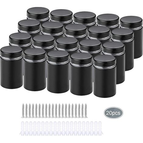 20 Pièces Entretoise de Verre,Acier Inoxydable Publicité Vis,Verre Signe Publicité Clous Vis Frameless Standoff Fixations Clamp (1/5)