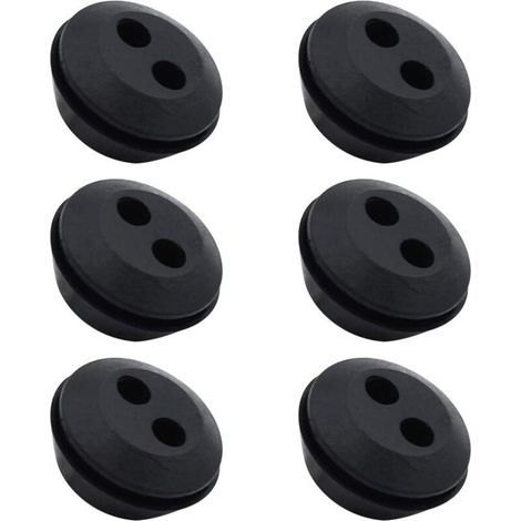 Lot de 6 Bouchon de Tuyau de Carburant Joint de Réservoir Caoutchouc 2 Trous Passe durite Passe Durite Reservoir Debroussailleuse Accessoires